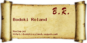 Bodoki Roland névjegykártya